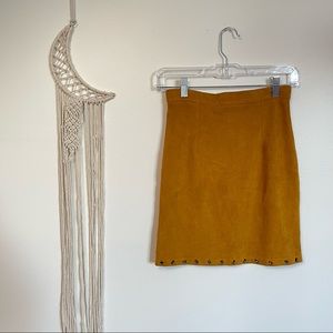 MISSGUIDED MUSTARD YELLOW MINI SKIRT